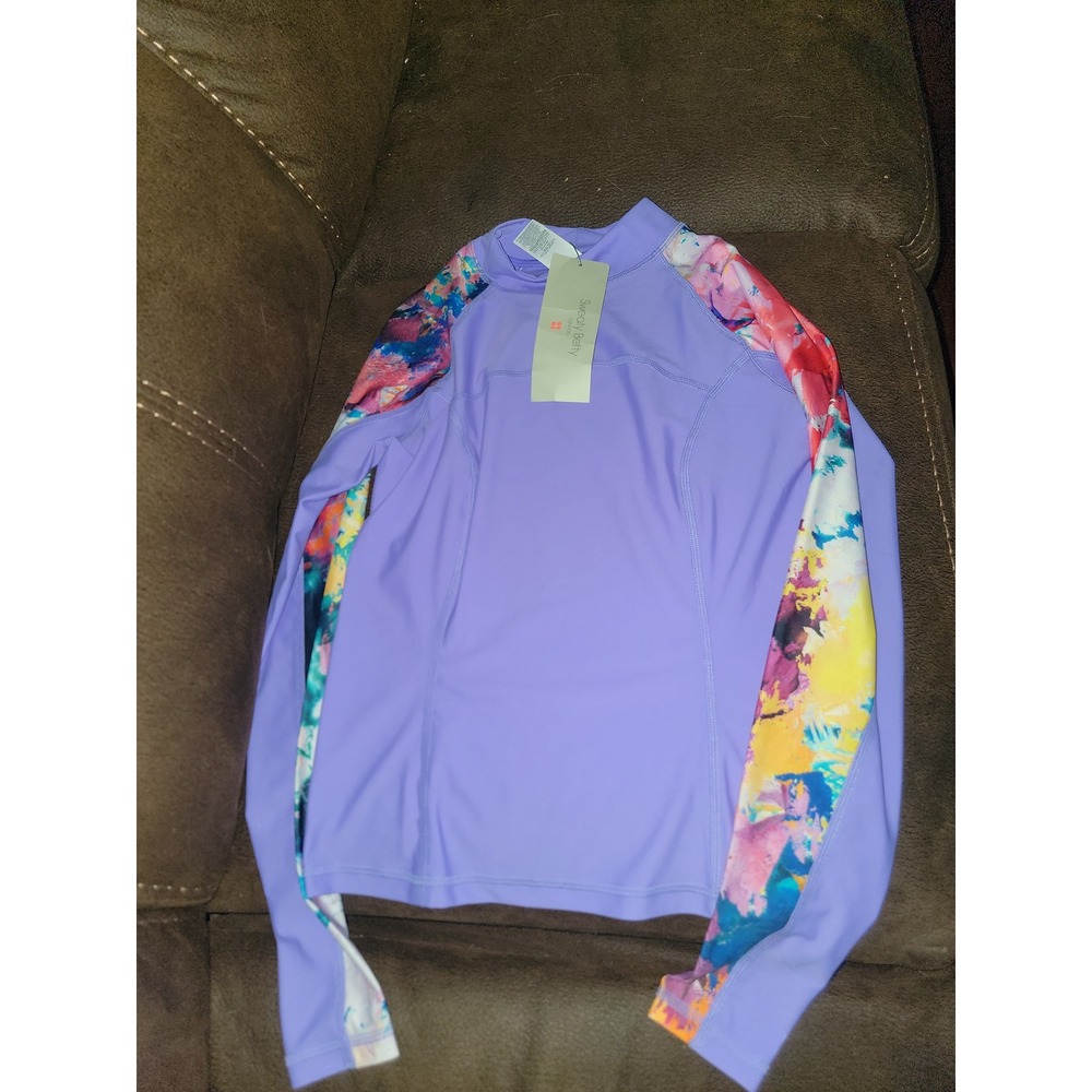 Sweaty Betty women's XS rash guard swim shirt nwt purple long sleeves‎